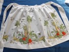 2 Vtg Women s Half Aprons Cotton Summer Garden Veggies Christmas Mcm