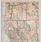 1903 California - Nevada - Oregon Map Original  21x13   Railroads - County