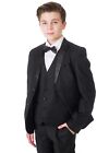 Boys Suits Boys Black Tuxedo Suit  5 Piece Suit  Prom Wedding Party Pageboy