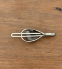 Vintage Western Tie Bar clip - Heart-shaped Agate 925 Silver