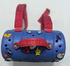 Crocs Backpack Zip Around Top Bag Lunchbox Blue W red Handle   Straps 20 Jibbitz