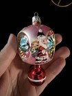 Vintage Christopher Radko Santa Reflector Triple Ornament Drop 4    Rare Htf