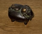 Antique Bronze Elephant Ink Well With Functional Lid 3   x 2   