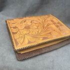 Large Vtg Tooled Leather Scrap Book W  Cards Letters Euphemia Junk Journal