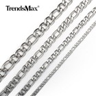 3 5 7 9mm Stainless Steel Figaro Chain Necklace Men Women Link Jewelry 16 -30 