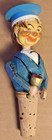 Vintage Mechanical Cork Bottle Stopper  Raises His Cup 1940s Signed Capei