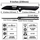 Oerla Pocket Folding Knife Medium Size D2 High Carbon Steel Flipper Knives