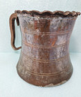 Antique Hand Hammered Copper Pitcher Jug Pot W crude Handle 5 