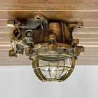 Vintage Brass Explosion Proof Ceiling Light With Clear Glass