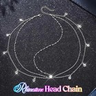 Silver Rhinestone Head Chain Boho Hair Chain Jewelry