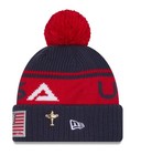 2025 Ryder Cup Golf Team Usa Blue Pom Knit New Era Winter Beanie Red Blue Pin