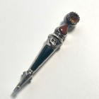 Atq Victorian Sterling Silver Scottish Agate Jasper   Citrine Dirk Dagger Brooch