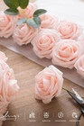 Artificial Flowers 50pcs Pink Roses Decor W stems 3  Real Touch Diy Foam Floral 