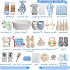 Baby Shower Gift Set 27 Piece Newborn Essentials Blue Basket Rattle