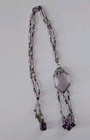 1920 s Art Deco Amethyst Glass Sterling Necklace 20 
