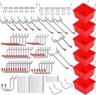 121-piece Pegboard Hooks Set  Durable Metal Pegboard Accessories And Bins