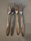 Rare Victorian-era Sterling Silver Ornate  Dining Forks  4  - Free Ship  ups  