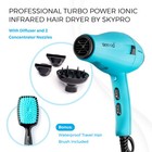 Turbo Ionic Blow Dryer With Attachments   Quiet   Powerful Professional Blow    