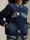 Polo Ralph Lauren X Mlb New York Yankees Denim Jacket Letterman Limited Edition