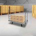 2000lbs Steel Platform Truck 48x24x36  Hand Push Flat Cart 2 Casters W  Brake Us