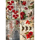 A4 Paper Decoupage Roses And Poppies 4 Pack Decoupage Queen Same Day Shipping