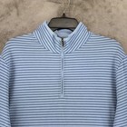 Footjoy Mens 1 4 Zip Pullover Light Blue Striped Golf Sweater 25297 Size Medium