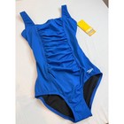 Speedo Womens Dusk Blue Ruched One Piece Fitness Swimsuit Hydro Bra Size 6 New