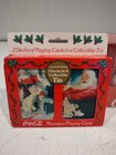 New Sealed Lot Of Coca Cola Recipe Card Collection Tin Box   Santa Playing Cards
