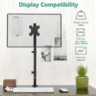 Extra Tall Single Lcd Monitor Fully Adjustable Desk Mount Fits 1 Screen Up