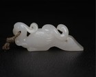 Ancient Chinese Mythical Bird Hand-carved Hetian Jade Amulets Statue 818