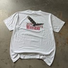 Vintage 90   s Winston Cigarette Promo Classic Retro Logo Pocket T-shirt Size Xl