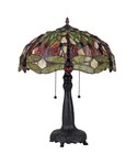 21  Antique Vintage Style Stained Glass Dragonfly Table Lamp