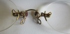 Antique Pince Nez Reading Glasses Original Case Rimless No Chain No Chips Oval