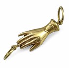 Victorian Hand Charm Pendant Brass Metal Stamping Double Jump Ring Loops