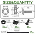 120 Pcs M6 Rack Mount Cage Nuts Screws Washers Cable Ties Set Server Cabinet Kit