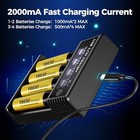 18650 Battery Charger 4 Bay Lcd Display Smart Universal Charger For 
