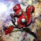 1930s 1940s Vintage Unsigned Staret Large Squirrel Brooch With Rhinestones