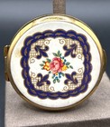 Stratton Vintage Compact Mirror    Enamel Floral Design Pre-owned Collectible