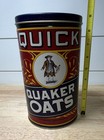 Vintage Quaker 1990 Limited Edition Cereal Tin Canister W  Lid Red Black Gold