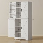 72  Farmhouse Kitchen Pantry Cabinet  Tall Storage Cabinet  White