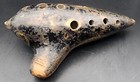 Rare Ocarina Es H  Fiehn Vienna Austria Black Antique Gold Hand Painted 5 1 2   