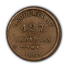 Civil War Store Card Token Benjamin   Herrick Fruit Dealers Albany Ny Sku-t4388