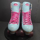 Moxi Beach Bunny Quad Roller Skates Mens 10 Blue Pink 78a Wheels Glitter