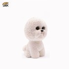 Jxk Bichon Frise White Color Sitting Ver  Dog Figurine Model Toy Cute Decoration