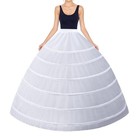 6 Hoop Petticoat Wedding Underskirt For Women - Ankle-length Crinoline Dress