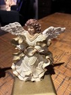  2  Vintage Christmas Angel Stocking Holders- Made Of Resin   Cast Iron