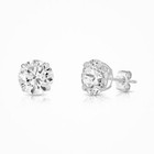 14k Solid Yellow white Gold Round Cz Stud Earrings Basket Setting 2-10mm