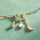 14k Gold Heart Charm Enhancer Connector Charm Clip Holder Gold Link Lock
