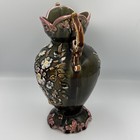 19th Century Eastern European Majolica Vase Raised Flowers 10    Marked 606 Cypher