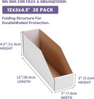 Cardboard Storage Bins 35 Pack Corrugated Organizer White Pantry Shelf Parts